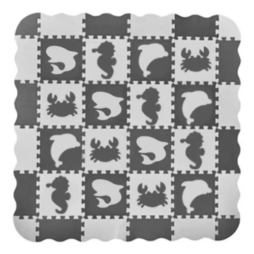 Soft game massage mat Puzzles EVA Gray-white